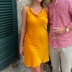 Cult Gaia Yellow Satin Dress
